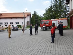 Powiększ obraz: Wizytacja Ministra Michała Wójcika w OSP Goleszów