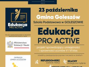 Powiększ obraz: Edukacja Pro Activ - plakat Goleszów 2023