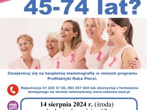 Powiększ obraz: Plakat mammografia 14.08.2024