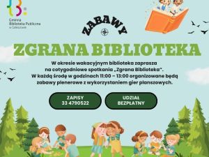 Powiększ obraz: Gminna Biblioteka Publiczna w Goleszowie zaprasza na kolejne wakacyjne spotkanie i zabawy plenerowe z wykorzystaniem gier planszowych.