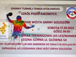 Powiększ obraz: LKS Lesznianka zapraszam wszystkie dzieci z gminy Goleszów na coroczny turniej tenisa stołowego.