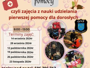 Powiększ obraz: Ochotnicza Straż Pożarna w Kozakowicach zaprasza do udziału w bezpłatnych zajęciach z udzielania pierwszej pomocy.