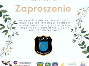 Powiększ obraz: Ochotnicza Straż Pożarna w Kozakowicach zaprasza ostatnie bezpłatne zajęcia z udzielania pierwszej pomocy, połączone z zakończenien projektu "Mały i duży udziela pierwszej pomocy".