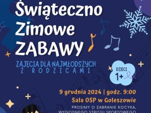 Powiększ obraz: Gminny Ośrodek Kultury w Goleszowie zaprasza najmłodszych mieszkańców gminy Goleszów wraz z rodzicami do udziału w świątecznych, zimowych zabawach, a dokładnie w bezpłatnych warsztatach.