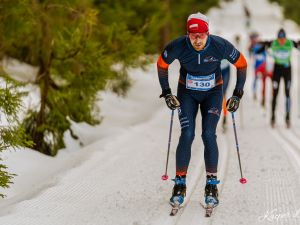Powiększ obraz: Dawid Macura podczas MP w biegach narciarskich na Polanie Jakuszyckiej, fot. FB/ Bieg Piastów