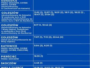 Powiększ obraz: ROZKŁAD JAZDY - GOLESZOW GÓRNY
